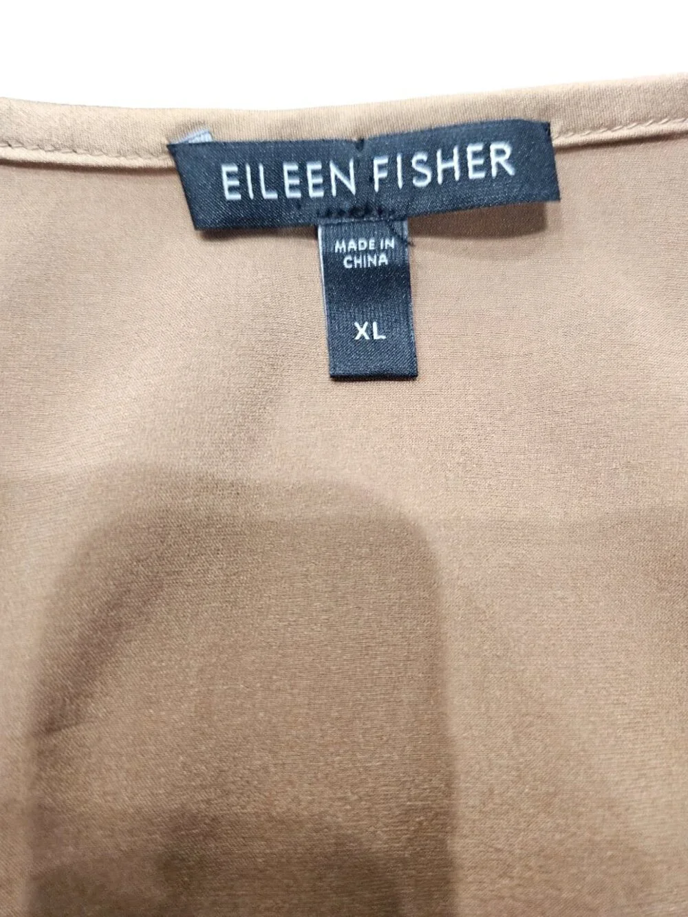 Eileen Fisher XL gold silk tank top with side slits